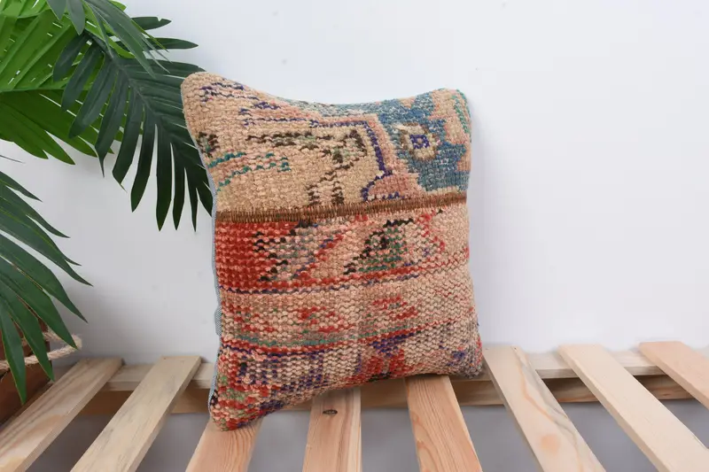 Pillow Sham, Home Decor Pillow, Boho Pillow Sham Cover, Outdoor Cushion Cover, Boho Pillow, 12x12 Beige Pillow, Knitted Pillow Case - 4