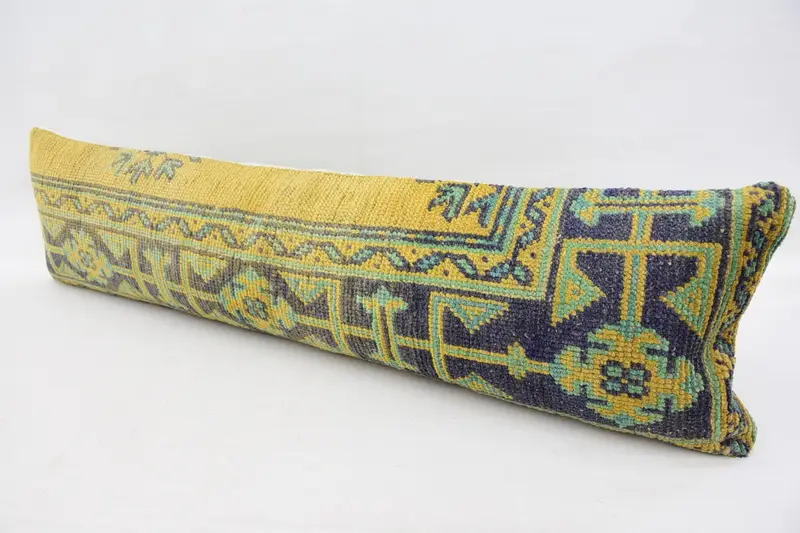 Interior Designer Pillow, Cushion Case, Colorful Pillow, Pillow for Sofa, Vintage Kilim Pillow, 12x48 Yellow Cushion Case, Yoga Pillow Cover - 5