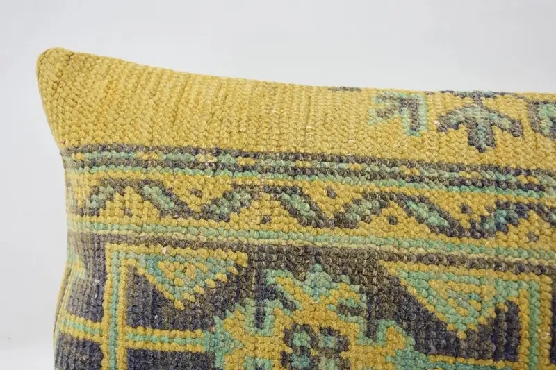 Interior Designer Pillow, Cushion Case, Colorful Pillow, Pillow for Sofa, Vintage Kilim Pillow, 12x48 Yellow Cushion Case, Yoga Pillow Cover - 2