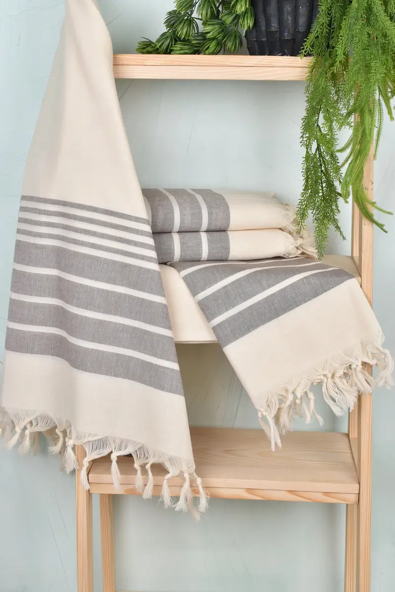 Sticked Handtuch, Strandtuchmonogramm, weiches Handtuch, Strandhandtuch, Hochzeitsgeschenk für Braut, 70 x 40 Baumwollstreifenhandtuch, Brautduschengeschenk - 6