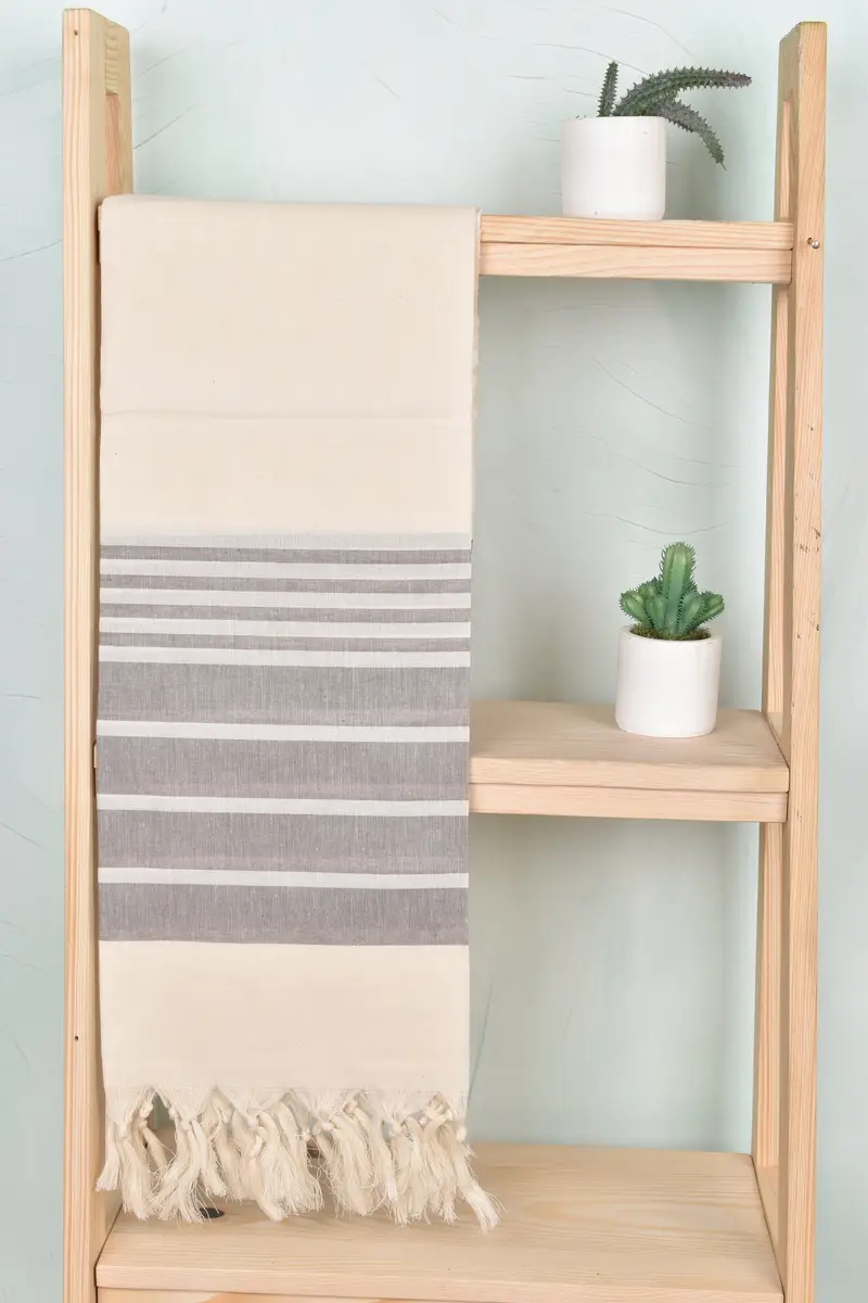 Sticked Handtuch, Strandtuchmonogramm, weiches Handtuch, Strandhandtuch, Hochzeitsgeschenk für Braut, 70 x 40 Baumwollstreifenhandtuch, Brautduschengeschenk - 8