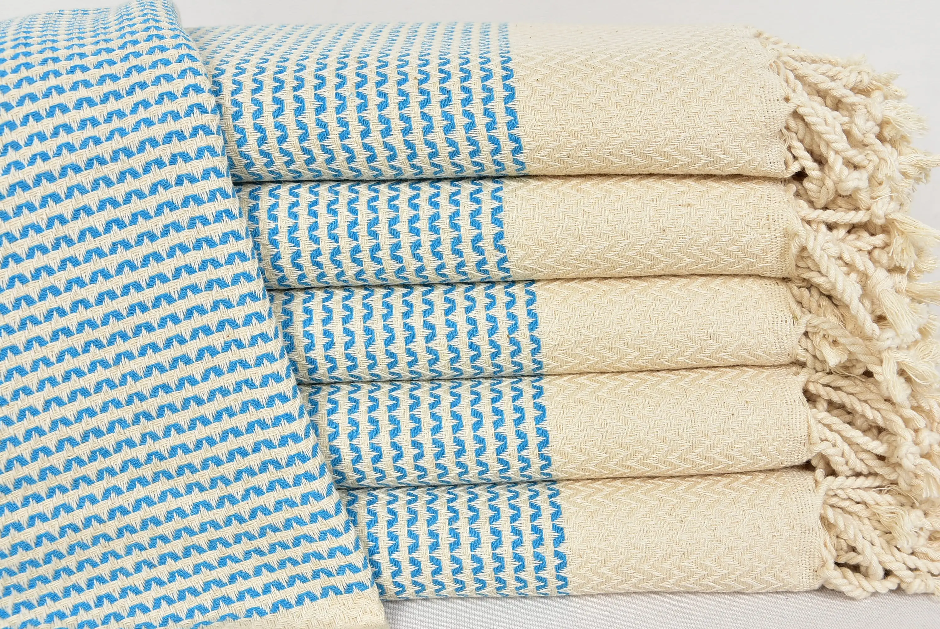 Turkish Hand Towels, 100% Cotton Kitchen Towels, Dark Turquoise, 18x40 - 1