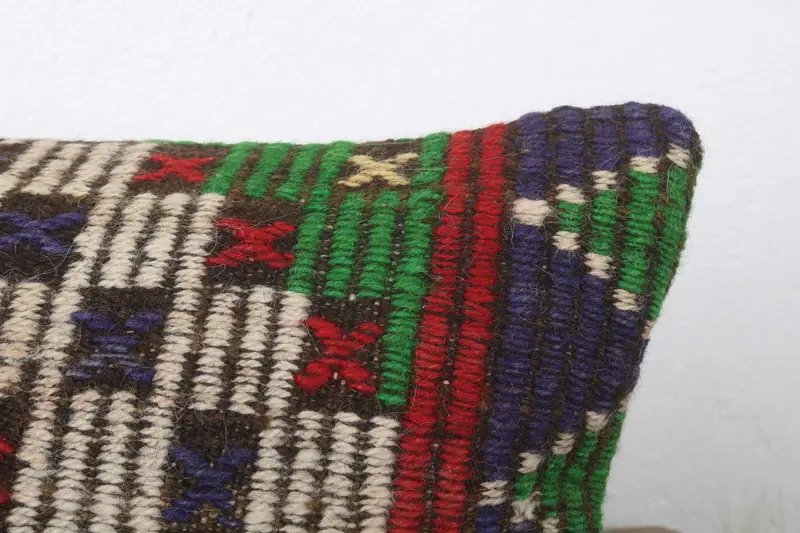 12x24 Blue Pillow Cover, Interior Designer Pillow, Vintage Kilim Throw Pillow, Floor Pillow Cover, Pillow Sham, Kilim Cushion Sham - 5