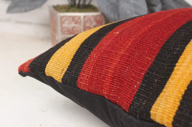 Wholesale Pillow Cover, Cushion Case, Boho Pillow, Bed Cushion Case, 16x16 Red Pillow Case, Ethnical Kilim Rug Pillow, Interior Designer Pillow - 7