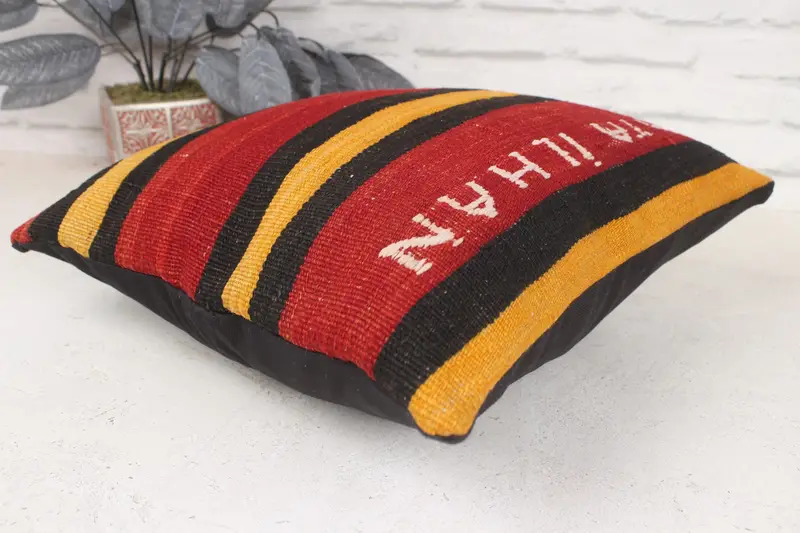 Wholesale Pillow Cover, Cushion Case, Boho Pillow, Bed Cushion Case, 16x16 Red Pillow Case, Ethnical Kilim Rug Pillow, Interior Designer Pillow - 6