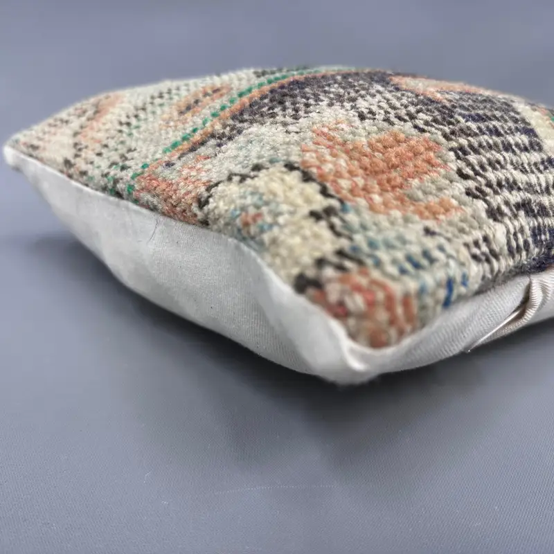 Cotton Cushion Case, Kilim Pillow, Gift Pillow, Cushion, Handmade Throw Pillow Cover, Handmade Kilim Cushion, Toss Pillow, 12x12 Beige Cushion - 6