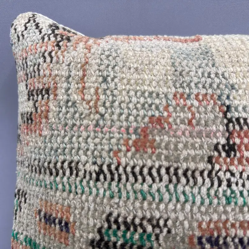 Cotton Cushion Case, Kilim Pillow, Gift Pillow, Cushion, Handmade Throw Pillow Cover, Handmade Kilim Cushion, Toss Pillow, 12x12 Beige Cushion - 5