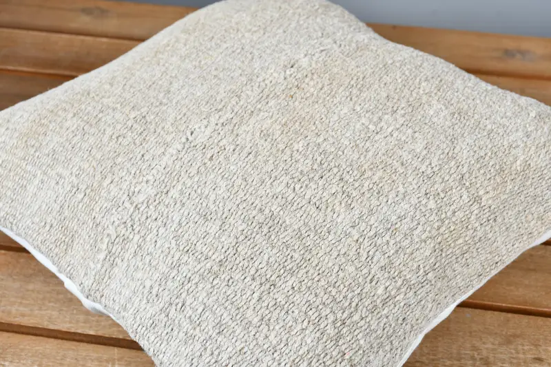 Pillow for Sofa, Vintage Kilim Pillow, Authentic Pillow Case, Cushion Cover, Bolster Pillow Cover, 12x12 Beige Pillow Sham, Boho Pillow Sham Cover - 3