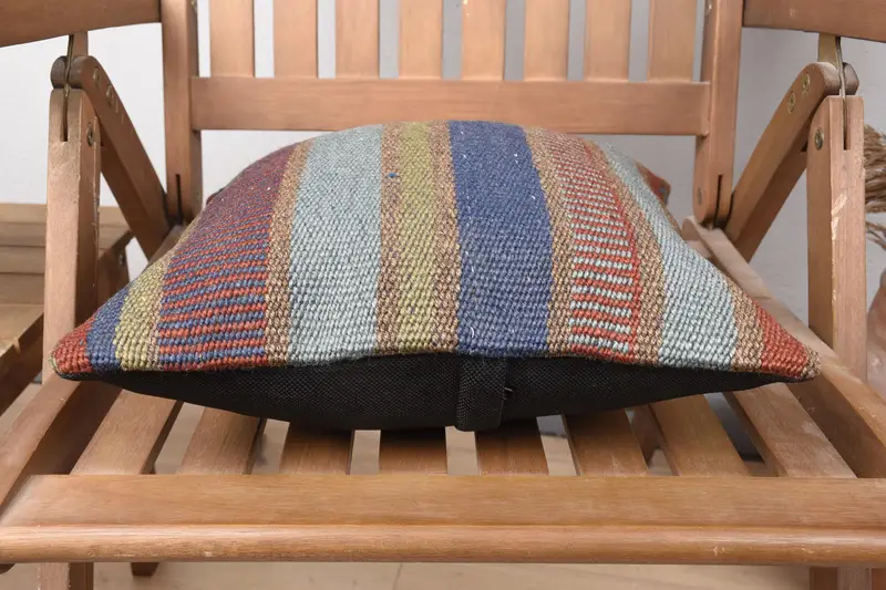 Antique Pillows, Home Decor Pillow, Ikat Cushion, Cushion Case, Boho Pillow, Couch Cushion, 14x14 Blue Pillow Sham, Couch Pillow Cover - 6