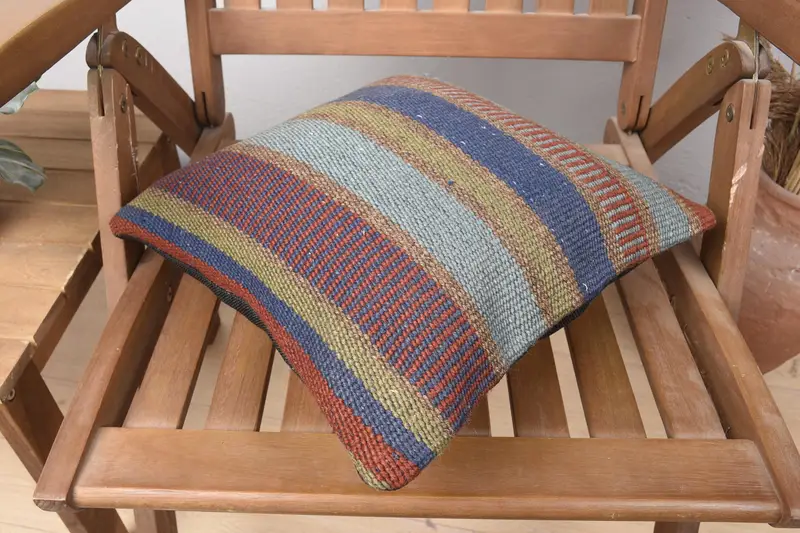 Antique Pillows, Home Decor Pillow, Ikat Cushion, Cushion Case, Boho Pillow, Couch Cushion, 14x14 Blue Pillow Sham, Couch Pillow Cover - 5