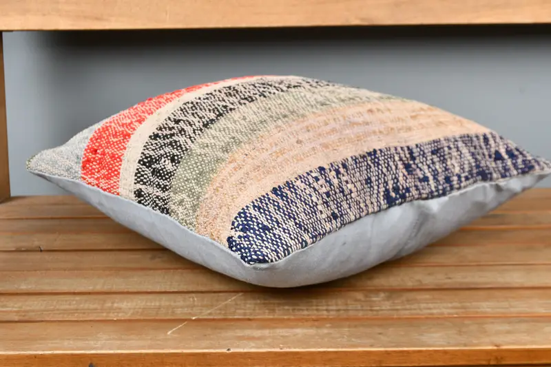 Vintage Pillow, Handmade Kilim Cushion, Interior Designer Pillow, 16x16 Red Cushion, Rustic Cushion Cover, Floor Pillow, Pillow, Patio Pillow Sham - 3