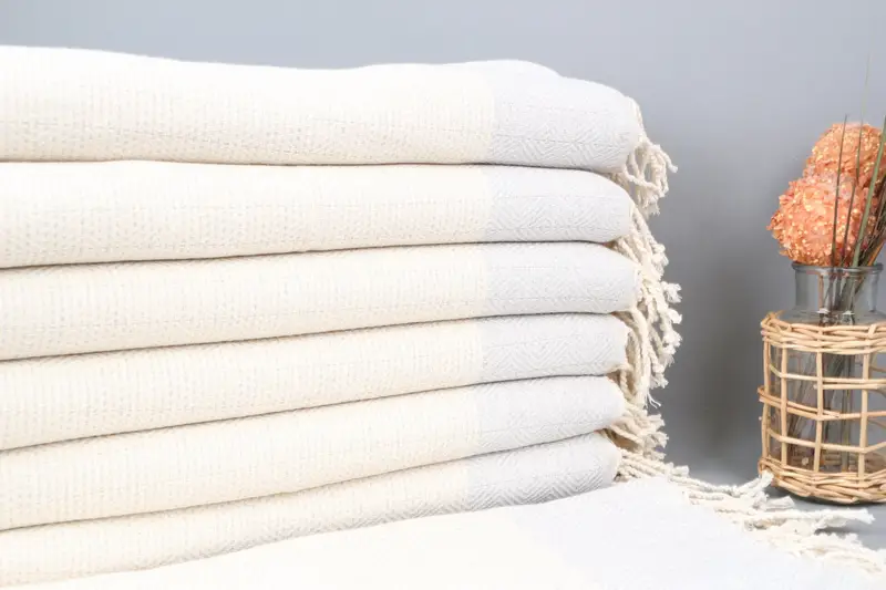 Cotton Dish Towel Personalized Kitchen Towel Light Gray Diamond, 18x36 Inches