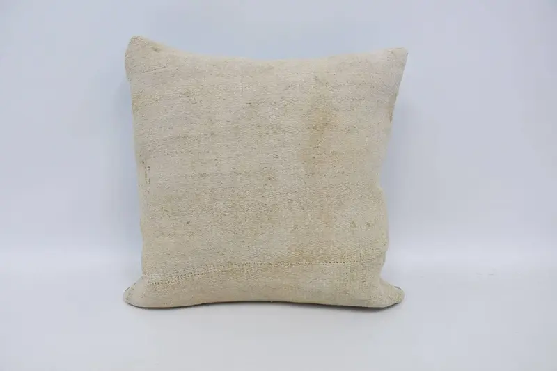 Holiday Decor Turkish Square Pillow Sham, Cream 18x18 inch Gift Cushion Cover - 1