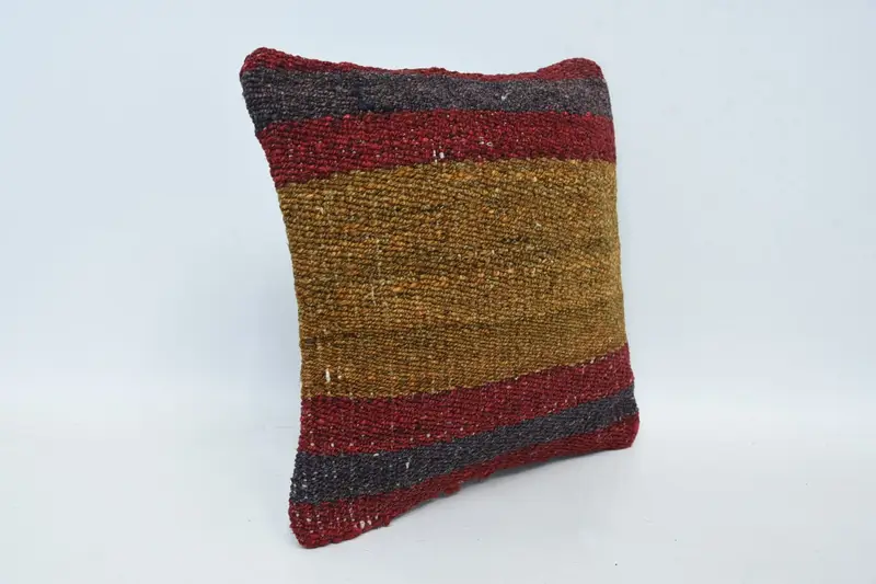 Custom Pillow Case, Vintage Kilim Pillow, One Of A Kind Cushion, Kilim Pillow, Pillow Sham, Interior Designer Pillow, 12x12 Orange Pillow Sham - 3