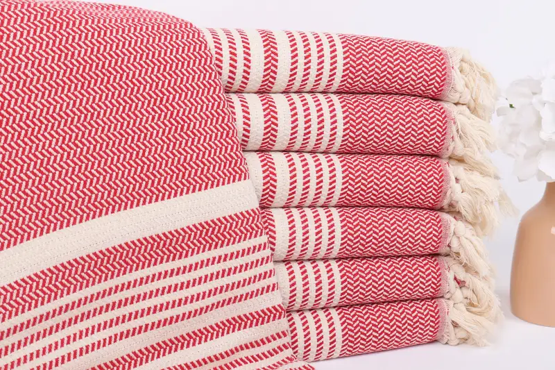 Thin towel, Personalised Gift, First Wedding Anniversary Gift, 70x40 Cotton Striped Towel, Personalized Bridesmaid Gift, Monogrammed Beach Towel - 1