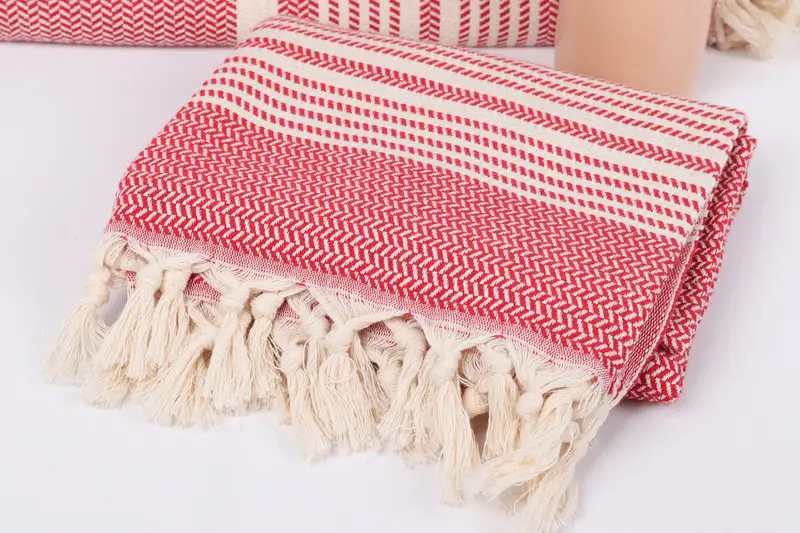 Thin towel, Personalised Gift, First Wedding Anniversary Gift, 70x40 Cotton Striped Towel, Personalized Bridesmaid Gift, Monogrammed Beach Towel - 5