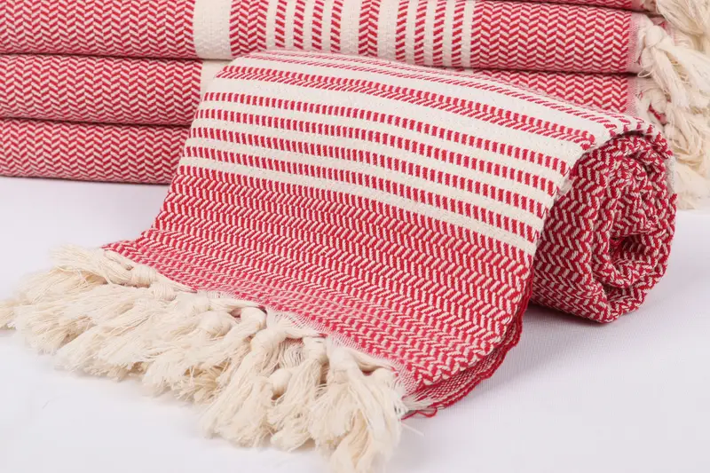 Thin towel, Personalised Gift, First Wedding Anniversary Gift, 70x40 Cotton Striped Towel, Personalized Bridesmaid Gift, Monogrammed Beach Towel - 4