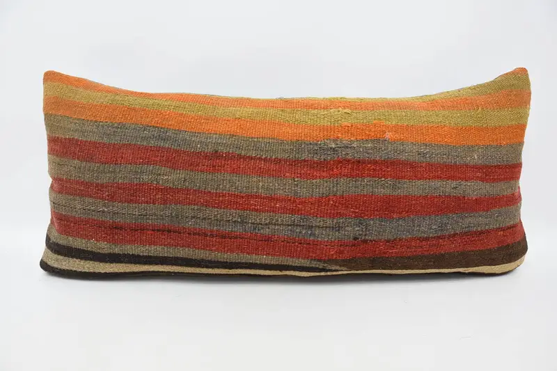 Antiker Kissenbezug mit Weihnachtsdekoration, 40,6 x 88,9 cm, gestreifter roter Kissenbezug - 1