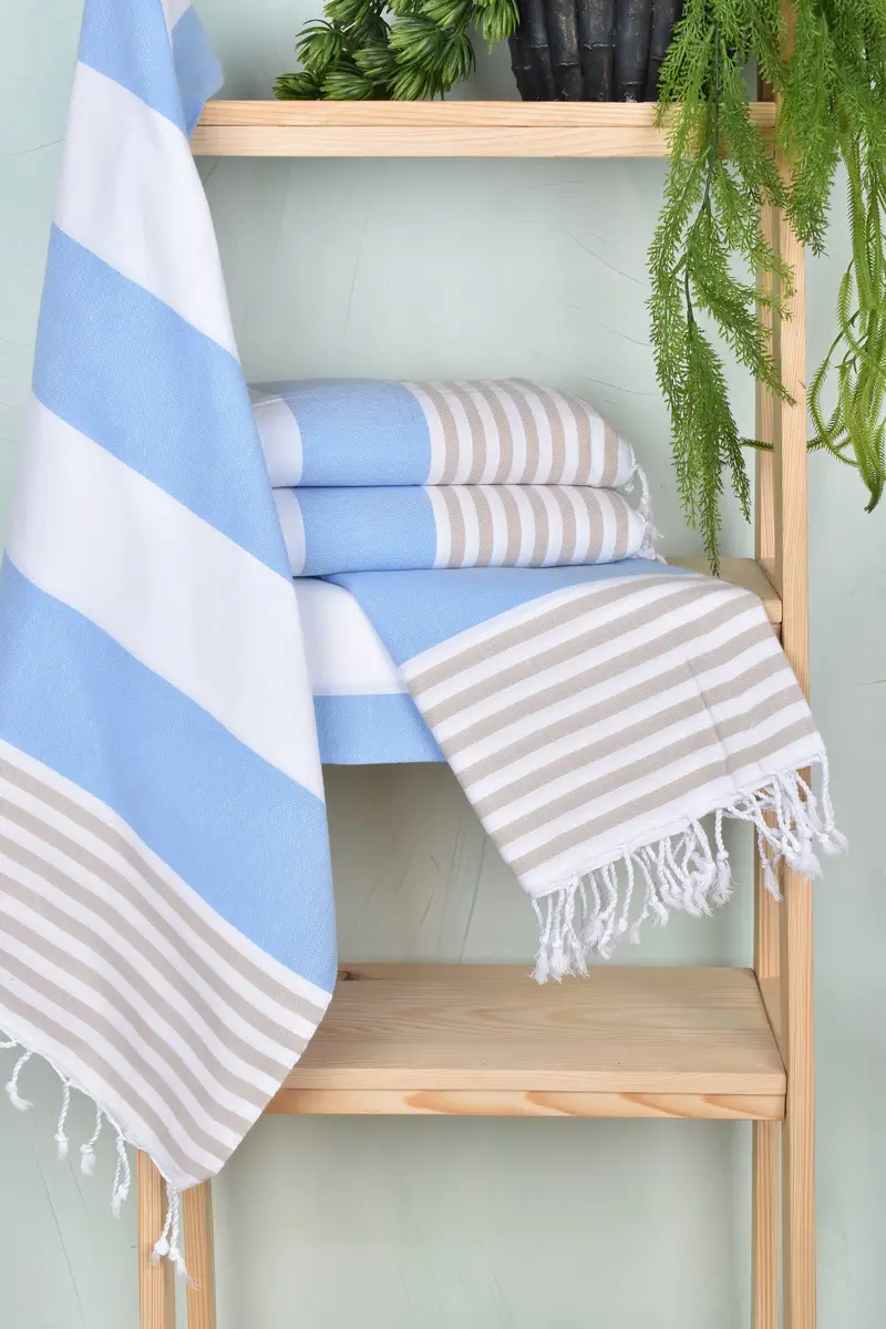Wedding For Favor, Turkish Towel Beach, Friends Beach Towel, Lightweight Turkish towel, Bridal Shower Gift, Yoga Towel, 70x40 Cotton Striped Towel - 6