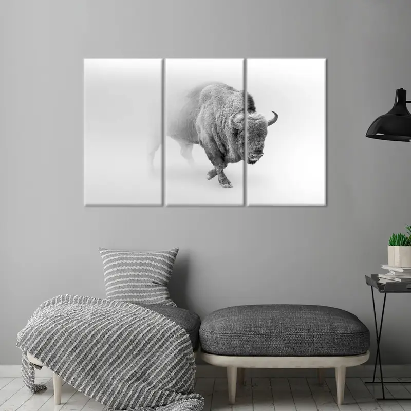 Zarif Boğa Kanvas Tablo: Man Cave için Vahşi Hayvan Dekoru