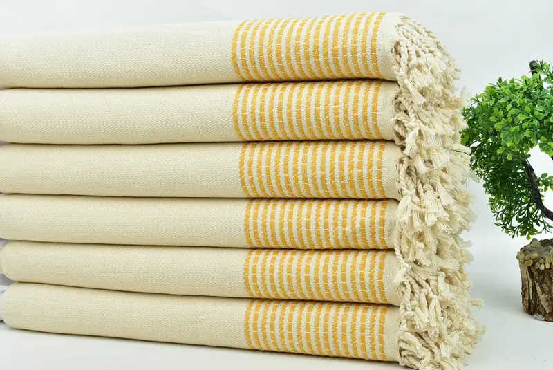 Gift For Her, Absorbent Turkish towel, Scarf Towel, Valentines Day Gift, 70x36 Cotton Striped Towel, Quick-dry peshtemal, Embroidered Beach Towel - 3