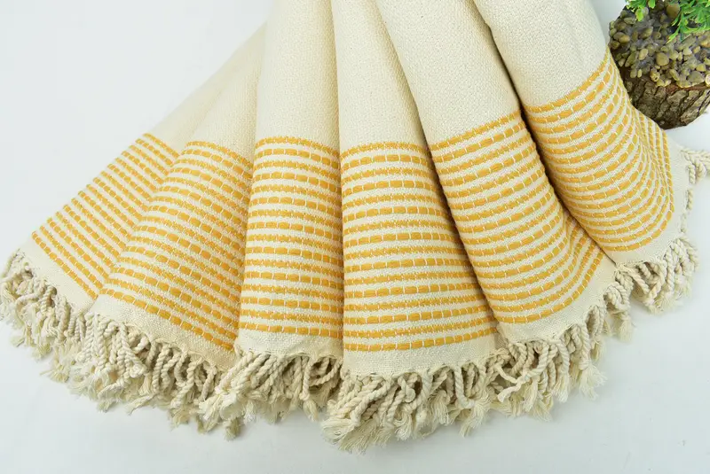 Gift For Her, Absorbent Turkish towel, Scarf Towel, Valentines Day Gift, 70x36 Cotton Striped Towel, Quick-dry peshtemal, Embroidered Beach Towel - 4