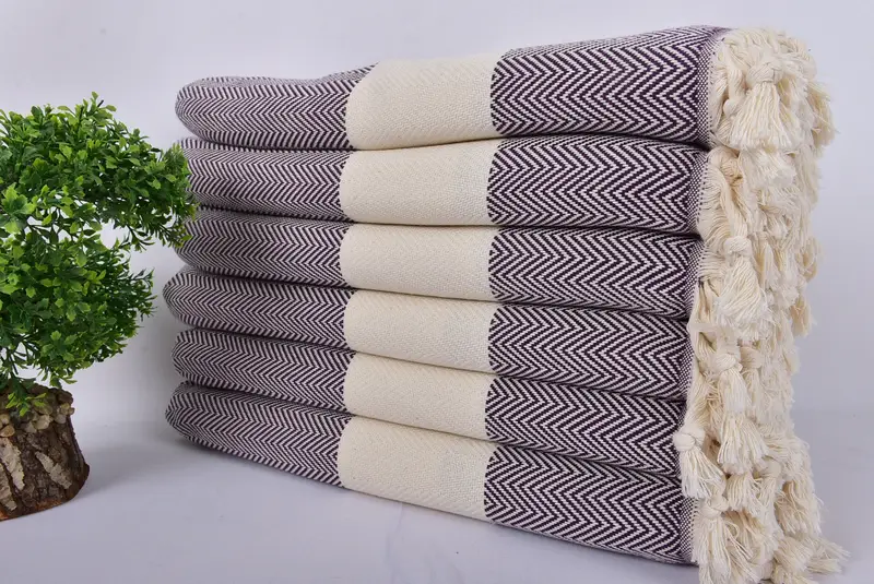 Custom Wedding Towel, Boyfriend Christmas Gift, Gifts For Him, 70x40 Cotton Herringbone Towel, Monogrammed Beach Towel, Personalized Wedding Gift - 3