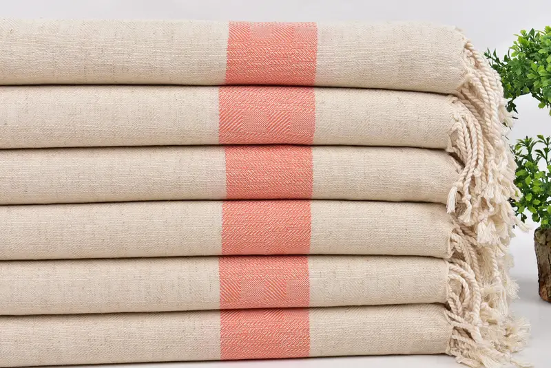 Organic Towel, Beach Towel Gift, Organic Beach Towel, Bachelor Gifts, Gift For Bride, Personalized Turkish Towel, 70x36 Linen Striped Towel - 3