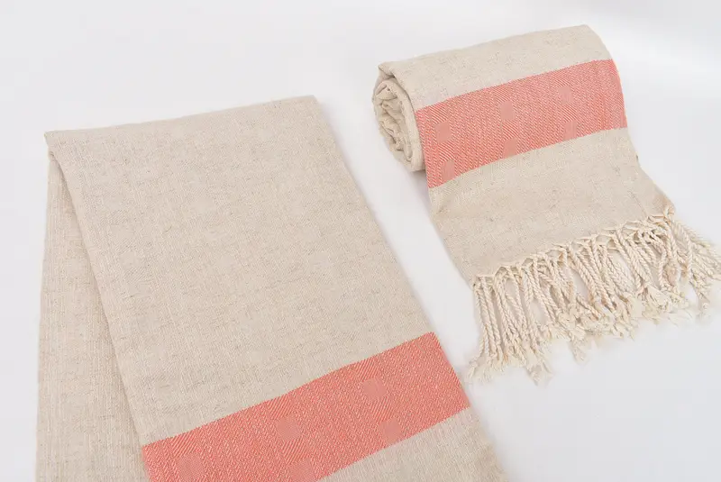 Organic Towel, Beach Towel Gift, Organic Beach Towel, Bachelor Gifts, Gift For Bride, Personalized Turkish Towel, 70x36 Linen Striped Towel - 7