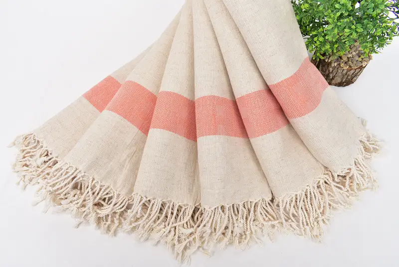 Organic Towel, Beach Towel Gift, Organic Beach Towel, Bachelor Gifts, Gift For Bride, Personalized Turkish Towel, 70x36 Linen Striped Towel - 4