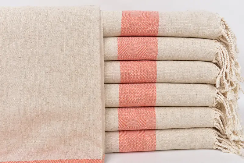 Organic Towel, Beach Towel Gift, Organic Beach Towel, Bachelor Gifts, Gift For Bride, Personalized Turkish Towel, 70x36 Linen Striped Towel - 1