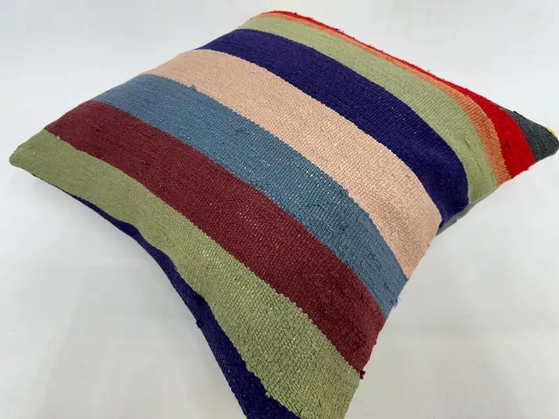 20x20 Green Pillow Sham, Outdoor Throw Cushion Cover, Cushion, Neutral Throw Cushion, Gift Pillow, Vintage Kilim Throw Pillow, Boho Pillow - 6