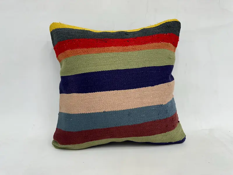 20x20 Green Pillow Sham, Outdoor Throw Cushion Cover, Cushion, Neutral Throw Cushion, Gift Pillow, Vintage Kilim Throw Pillow, Boho Pillow - 1