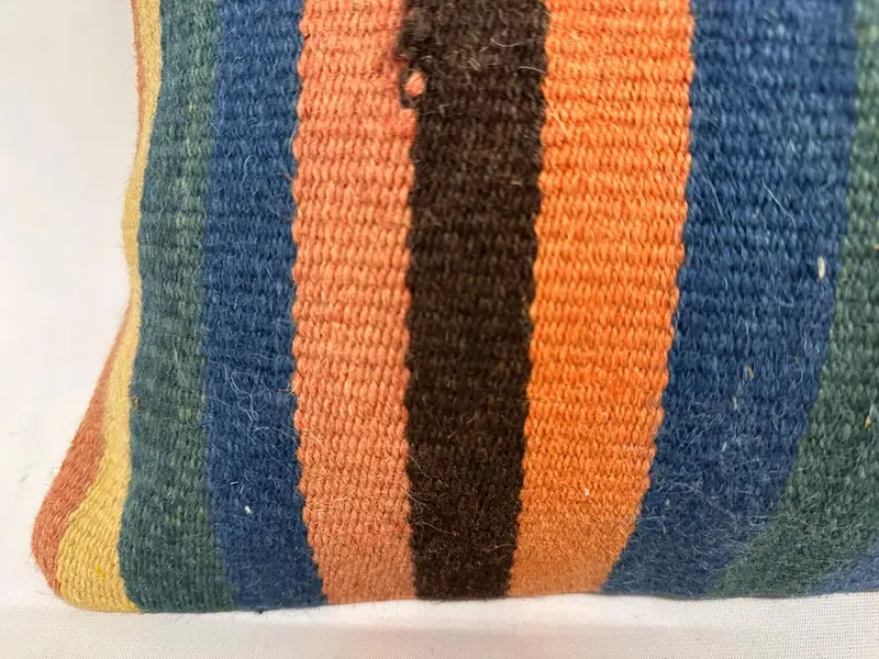 Pillow for Couch, 12x43 Blue Pillow Case, Vintage Kilim Pillow, Anatolian Cushion Cover, Muted Pillow Cover, Pillow for Sofa, Pillow Sham - 4