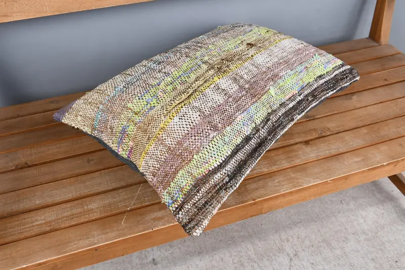 Kilim Pillow, Boho Pillow Sham Cover, Handmade Kilim Cushion, Pillow Sham, 16x24 Beige Pillow Case, Designer Throw Cushion Case - 2