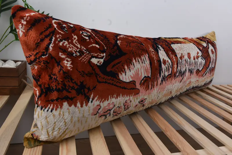 16x48 Red Pillow, Office Chair Cushion Case, Throw Kilim Pillow, Kilim Pillow, Pillow Cover, Vintage Kilim Throw Pillow, Art Deco Cushion Cover - 4