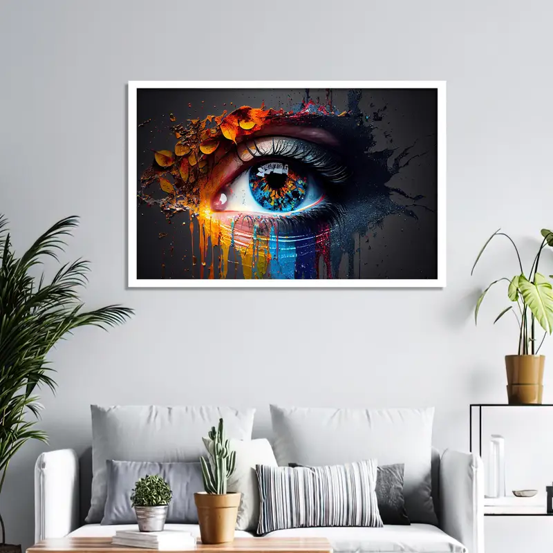Elegant Printed Glass: Abstract Eye Design for Modern Decor