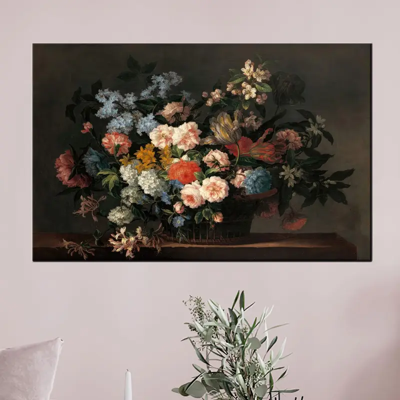 エレガントでモダンな花柄プリントキャンバス - 豪華な壁の装飾