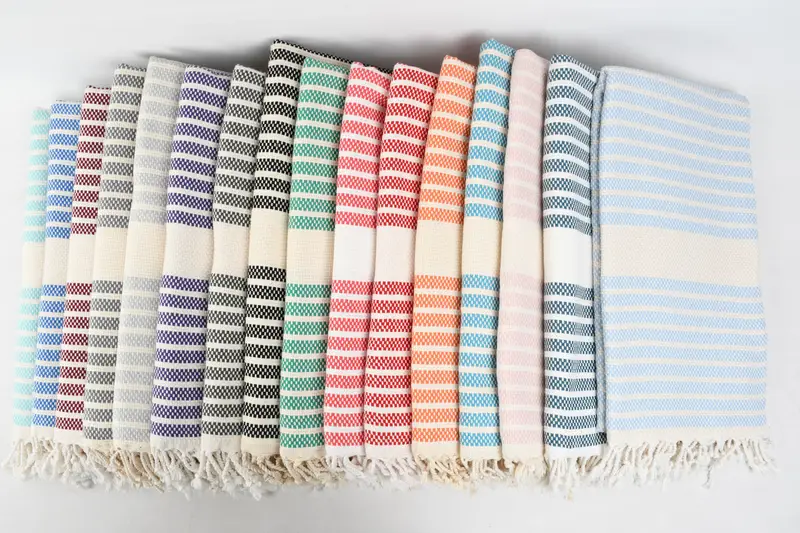 Handmade Gift, Sand-resistant towel, Christmas Favors, 70x40 Cotton Striped Towel, Absorbent towel, Girls Weekend Getaways Gifts, Hammam Towel USA - 2