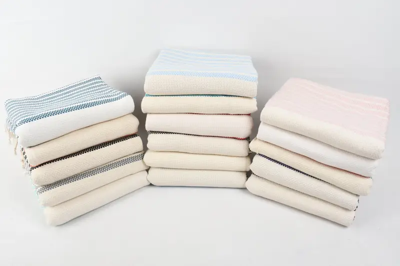Handmade Gift, Sand-resistant towel, Christmas Favors, 70x40 Cotton Striped Towel, Absorbent towel, Girls Weekend Getaways Gifts, Hammam Towel USA - 3