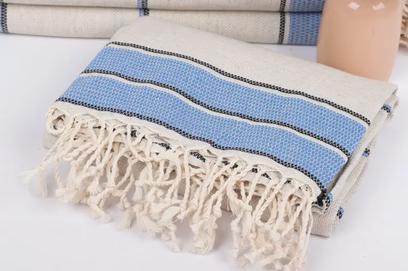 Hammam towel, Sand-resistant towel, Lightweight Turkish towel, 70x36 Cotton Striped Towel, Custom Beach Towels, Custom Name Towel, Embroidery Towels - 5