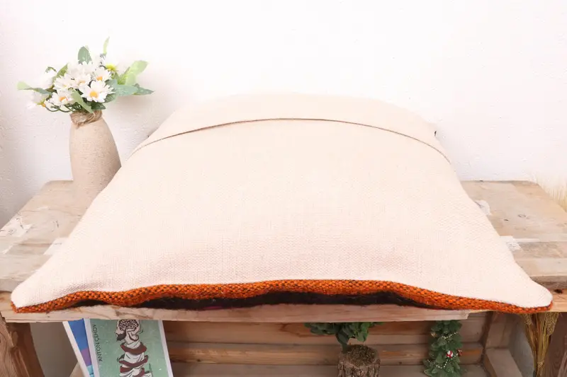 Kilim Cushion Sham, Antique Pillows, Ethnical Kilim Rug Pillow, Accent Throw Pillow, 18x18 Red Cushion Case, Seat Pillow Cover, Cushion Case - 7