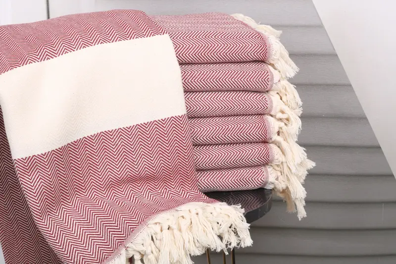 Monogram Turkish Towel, Family Gift, Best Beach Towel, Wedding Favors, Custom Wedding Gift From Bridesmaid, 70x40 Cotton Herringbone Towel - 1