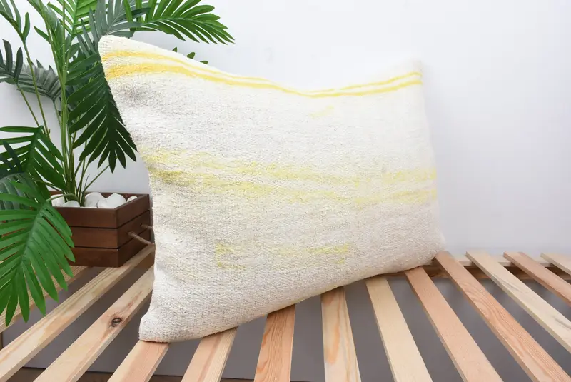 Throw Kilim Pillow, Ethnical Kilim Rug Pillow, Gift Pillow, Neutral Throw Cushion, Sofa Cushion, Pillow Case, 20x28 White Pillow Case - 4