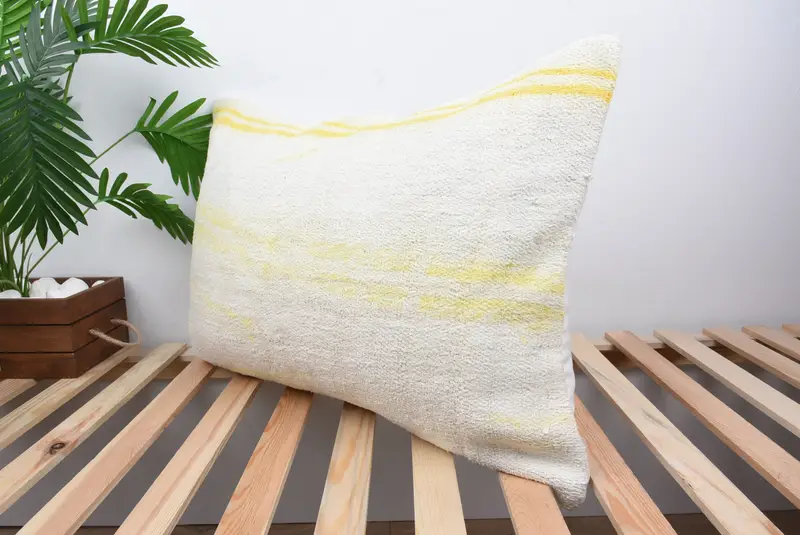 Throw Kilim Pillow, Ethnical Kilim Rug Pillow, Gift Pillow, Neutral Throw Cushion, Sofa Cushion, Pillow Case, 20x28 White Pillow Case - 5