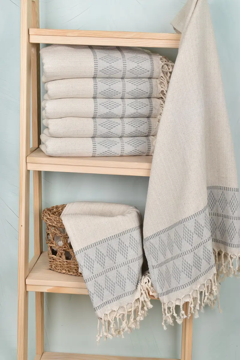 Turkish Towel Beach Towel, Bulk Order Towel, Soft towel, 70x36 Linen Kilim Design Towel, Gift Boxes Towel, Peshtemal Towel, Absorbent Turkish towel - 3