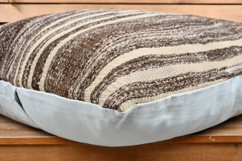 Throw Kilim Pillow, Pillow Cover, Vintage Pillow, Turkish Pillow, Patio Cushion Case, Hippie Throw Pillow Case, 28x28 Beige Cushion Case - 3