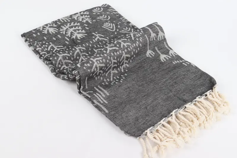 Bridesmaid Gifts, Quick-Dry Beach Towel, 68x40 Cotton Mountain Design Towel, Beach towel, Wedding Gift Ideas, Luxury Turkish beach towel with fringe - 7