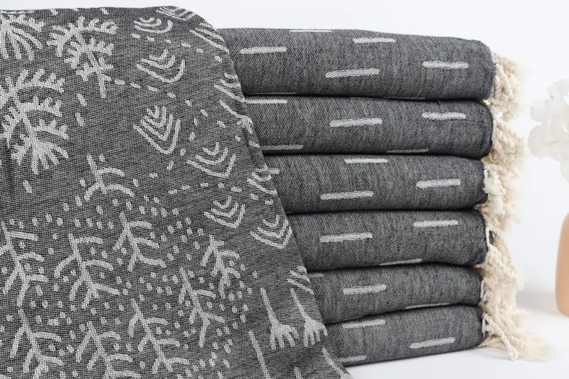 Bridesmaid Gifts, Quick-Dry Beach Towel, 68x40 Cotton Mountain Design Towel, Beach towel, Wedding Gift Ideas, Luxury Turkish beach towel with fringe - 2