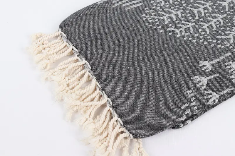 Bridesmaid Gifts, Quick-Dry Beach Towel, 68x40 Cotton Mountain Design Towel, Beach towel, Wedding Gift Ideas, Luxury Turkish beach towel with fringe - 8
